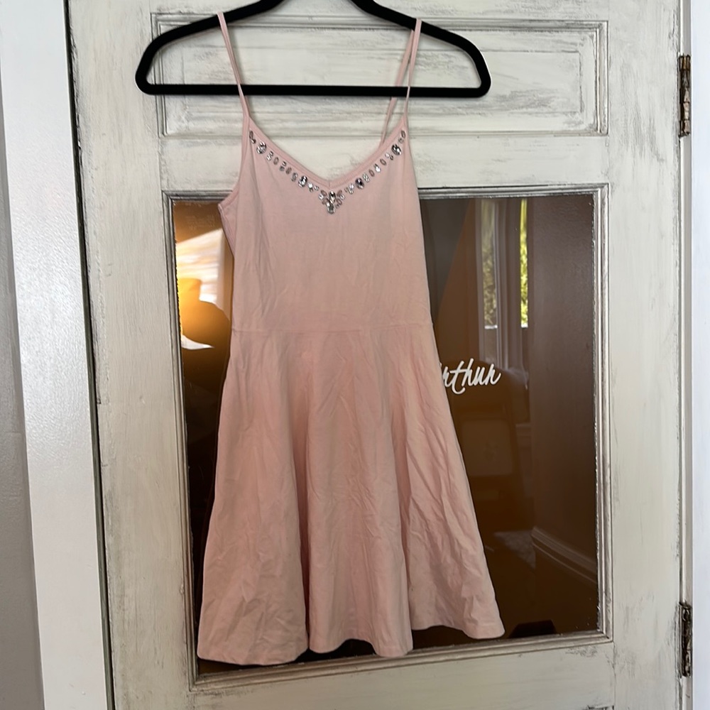 Girls, Abercrombie, rhinestone dress, light pink large